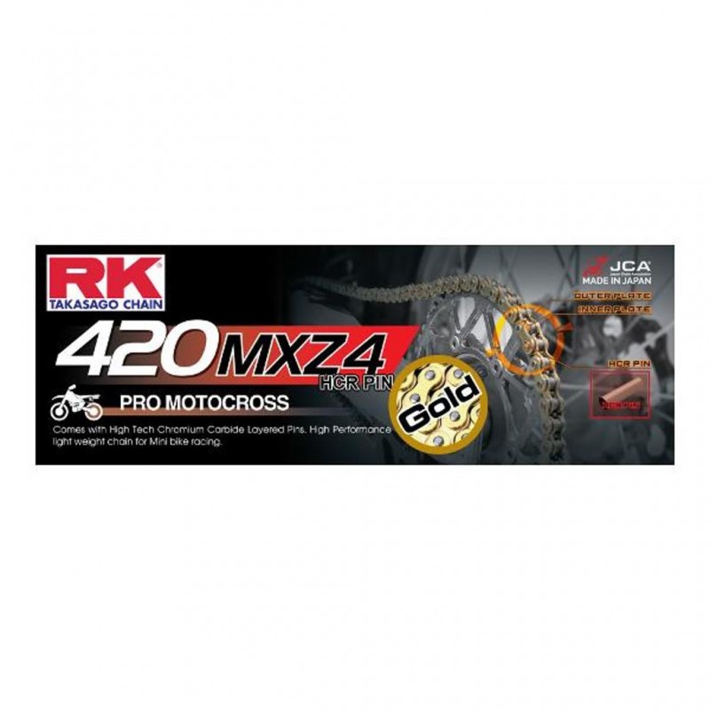 RK 420MXZ4 x 126L MX Race Chain Gold