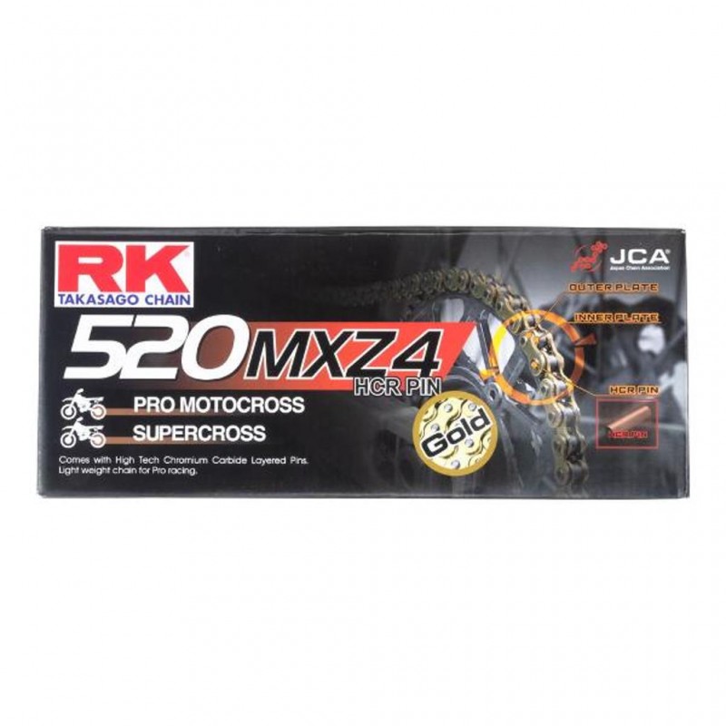 RK 520MXZ5 x 120L MX Race Chain Gold