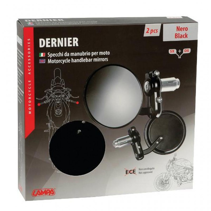 LAMPA Bar End Mirror Set DERNIER Black