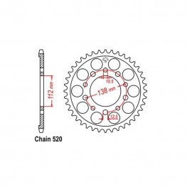 Rear Sprocket HONDA 520