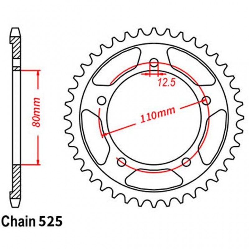 Rear Sprocket HONDA 525