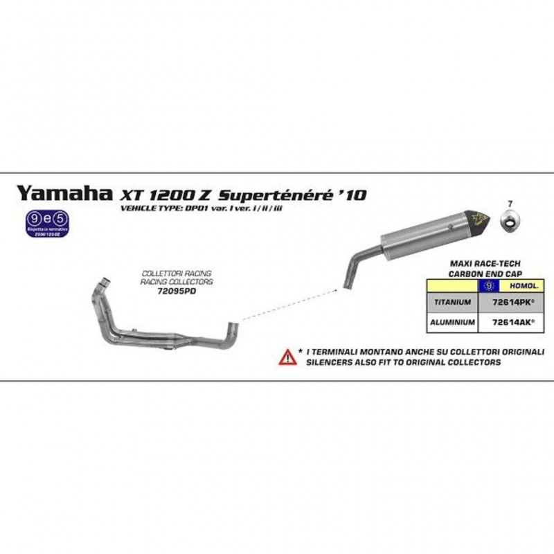 ARROW YAM Silencer Maxi Race-Tech Aluminium with CF End Cap