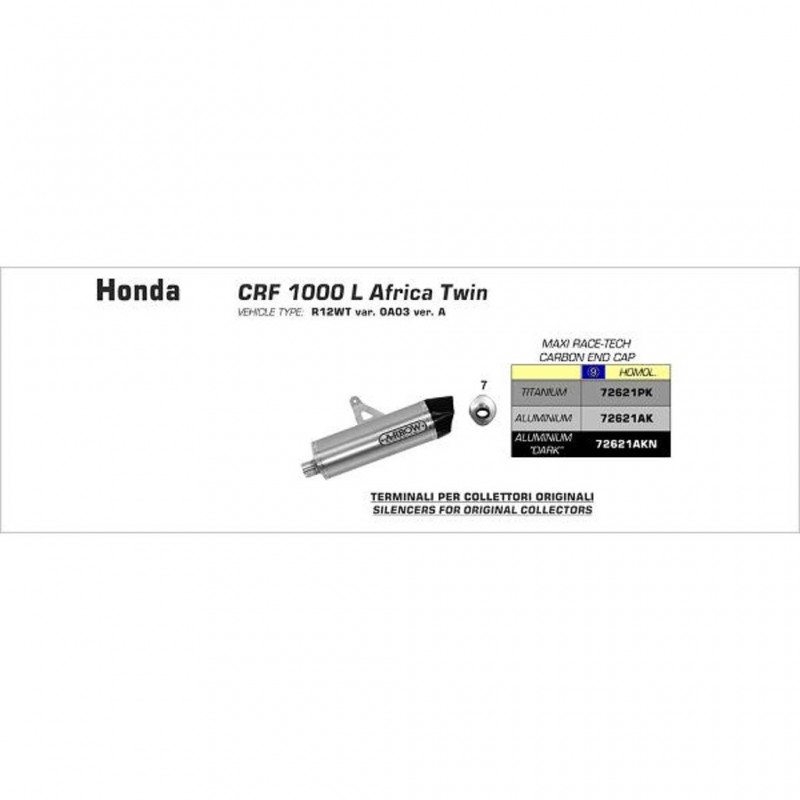 ARROW HON Silencer Maxi Race-Tech Alu Dark with CF End Cap