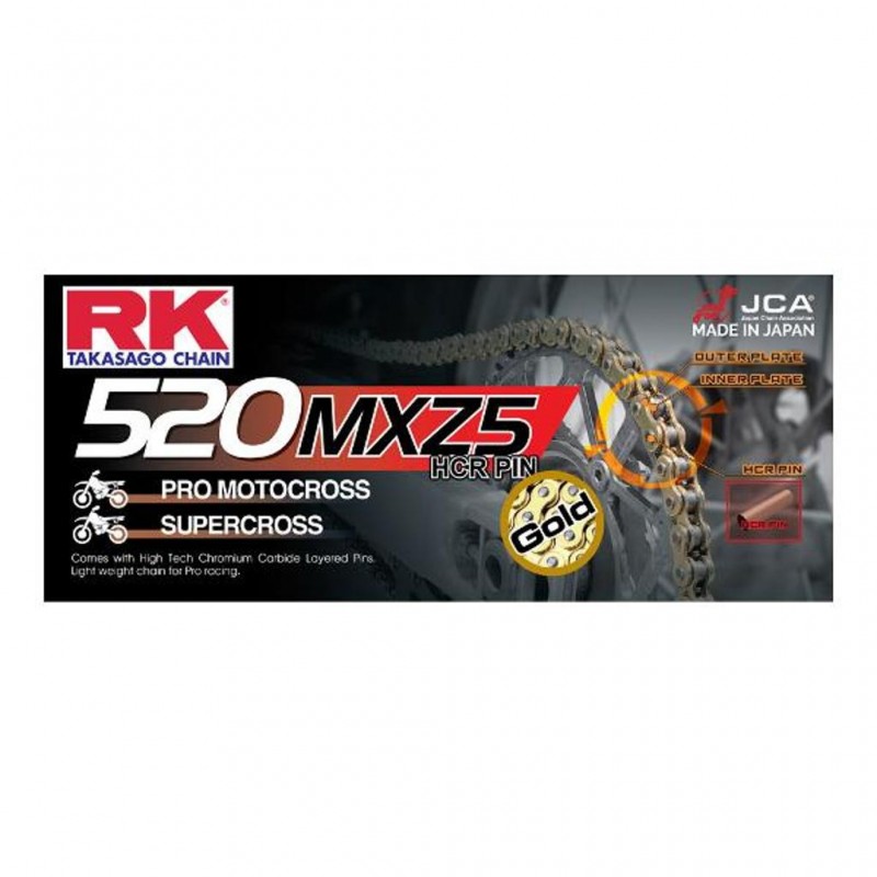 RK 520MXZ5 x 120L MX Race Chain Gold