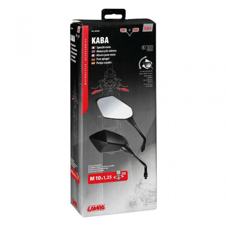 LAMPA Mirror KABA 10mm RHT Pair Black
