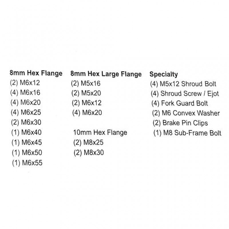 States MX Track Pack Bolt Kit Off Road Euro 51pc