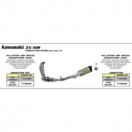 ARROW KAW ZX-10R 11-15 Link Pipe Stainless Steel