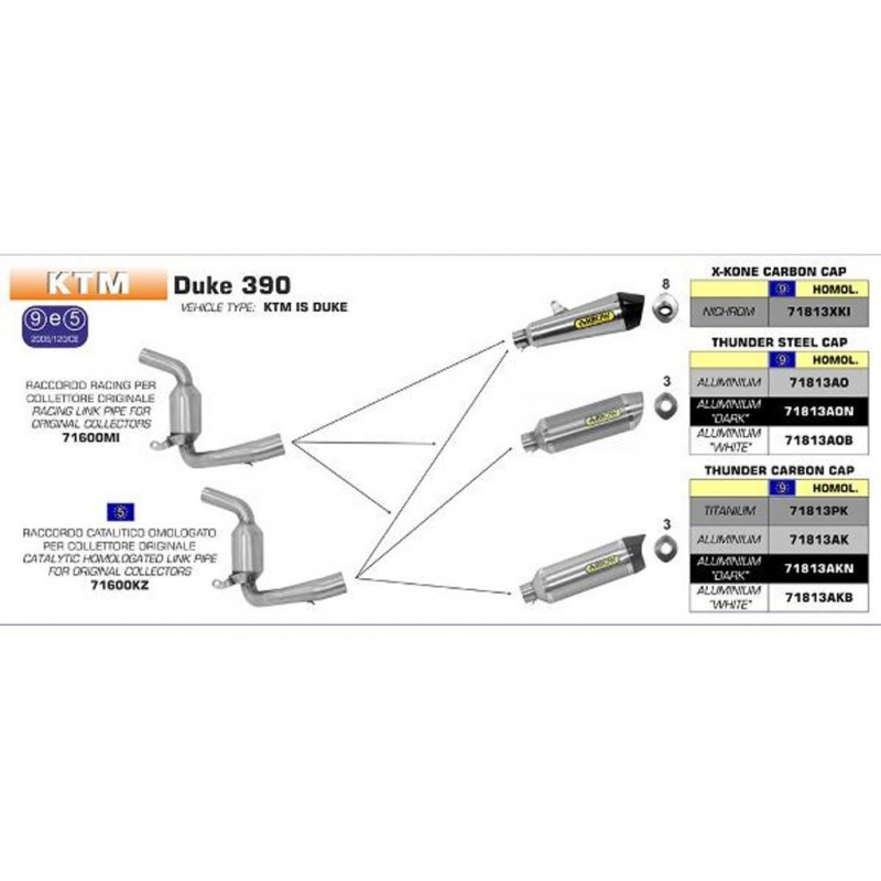 ARROW KTM Silencer Thunder Aluminium Dark with CF End Cap