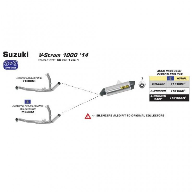 ARROW SUZ Silencer Maxi Race-Tech Aluminium with CF End Cap