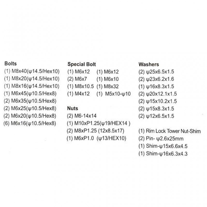 States MX Track Pack Bolt Kit Off Road RM/Z 51pc