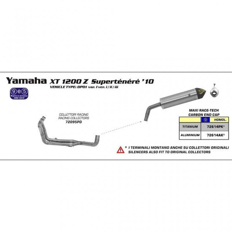 ARROW YAM Silencer Maxi Race-Tech Titanium with CF End Cap