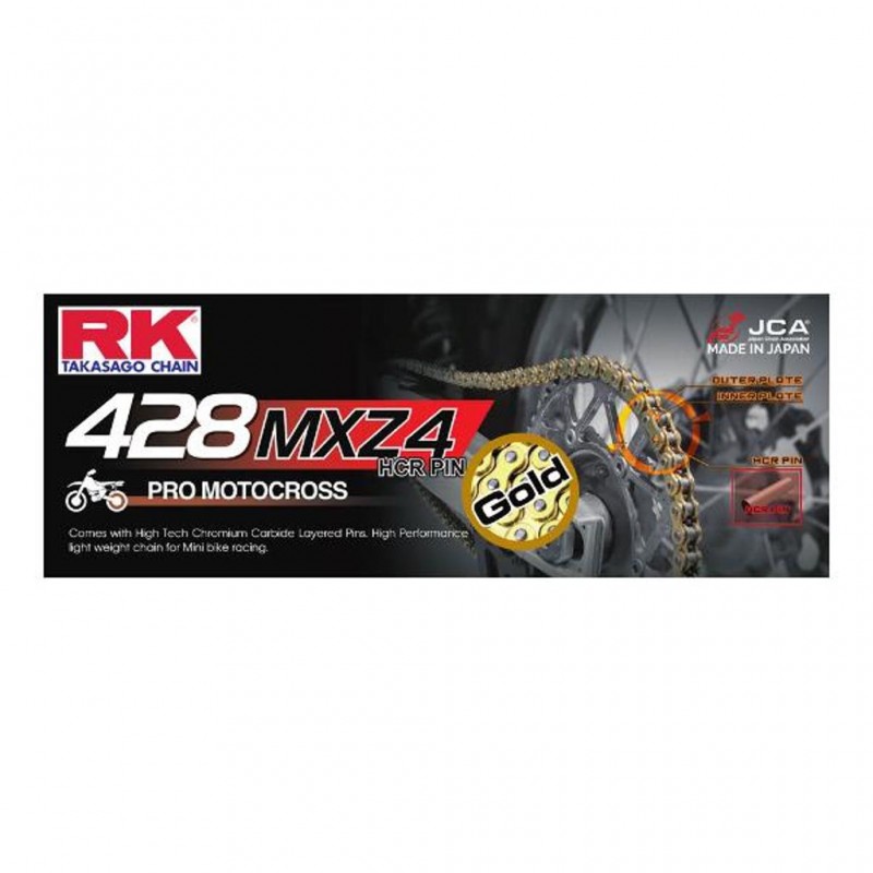RK 428MXZ x 126L MX Race Chain Gold