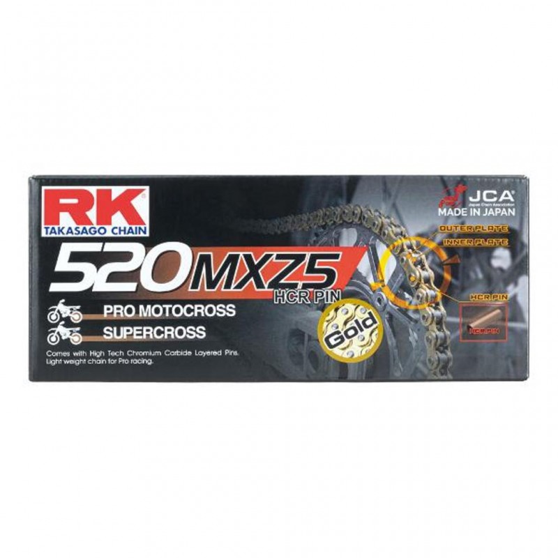 RK 520MXZ5 x 120L MX Race Chain Gold