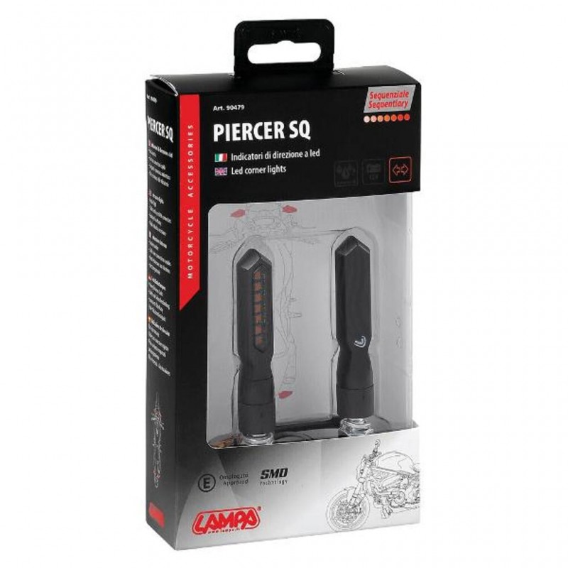 LAMPA Indicator Set LED PIERCER Sequential 75x15mm Black