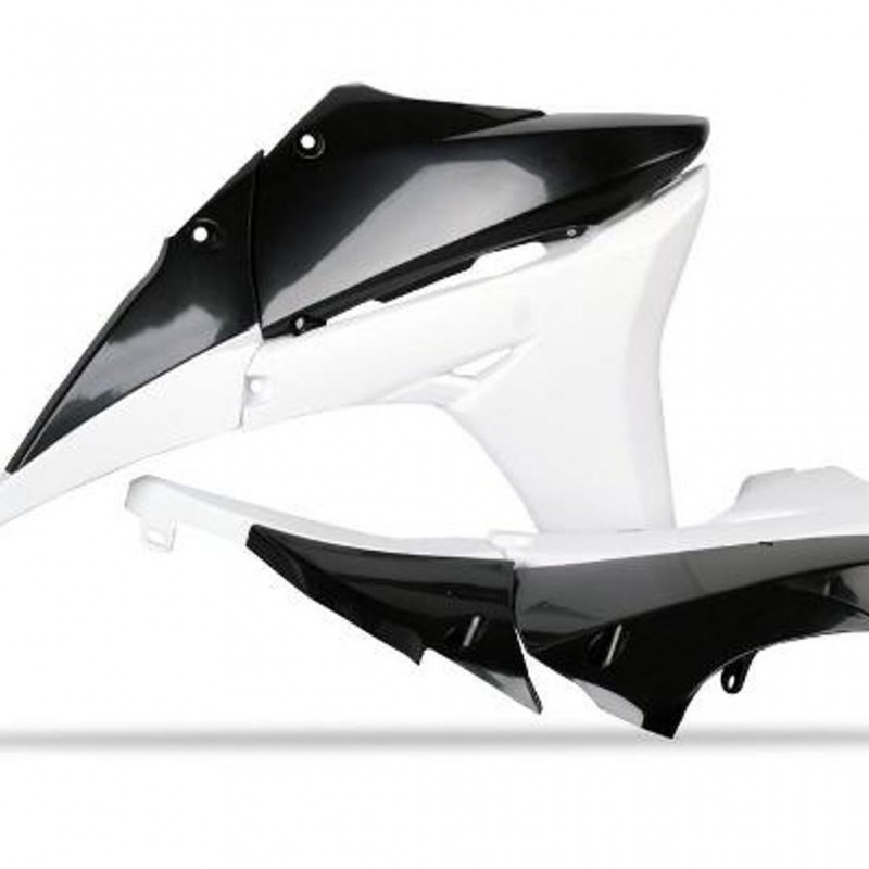Radiator Scoops YAM YZ450F 10-13 Upper Black/Lower White^