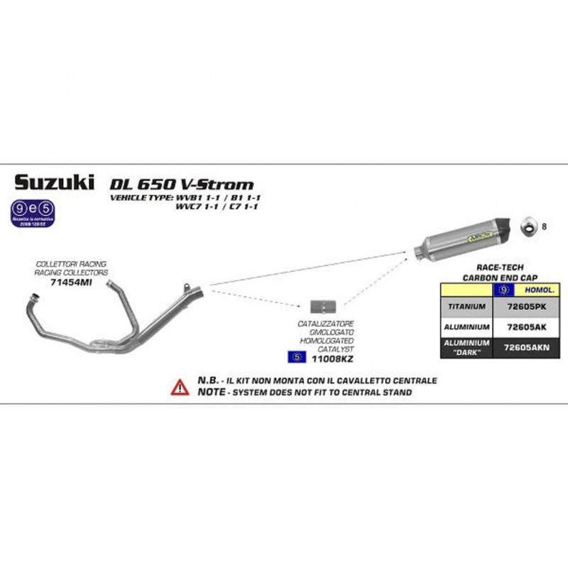 ARROW SUZ Silencer Race-Tech Aluminium Dark with CF End Cap