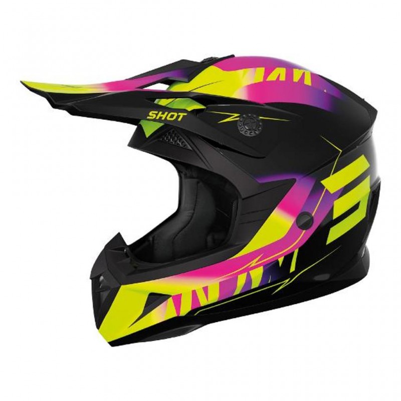 SHOT Kids Helmet Pulse X-Treme Glossy Pink/Neon Yellow