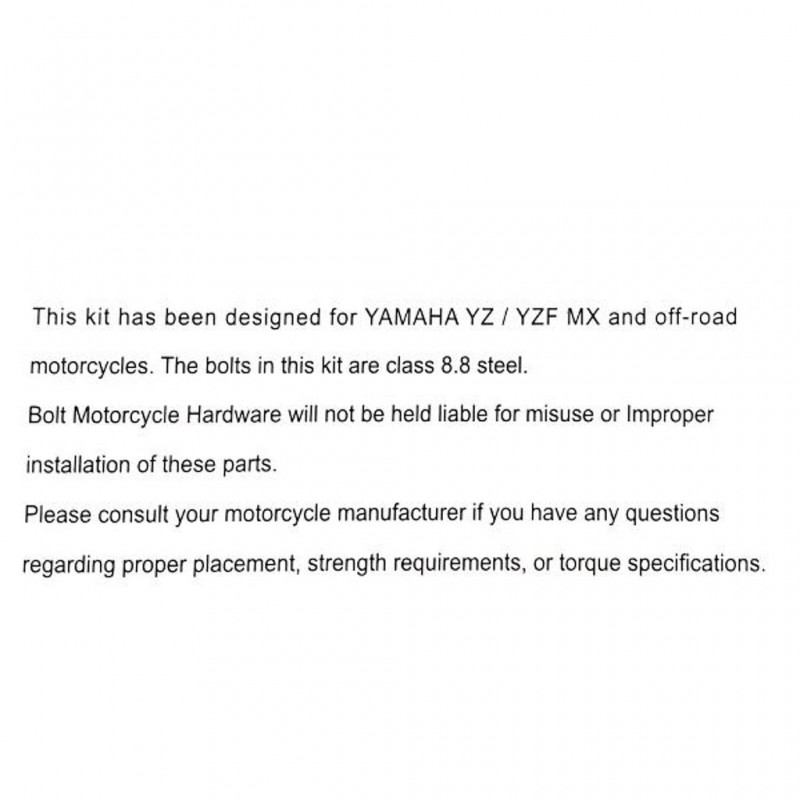 States MX Track Pack Bolt Kit Off Road YZ/F 51pc