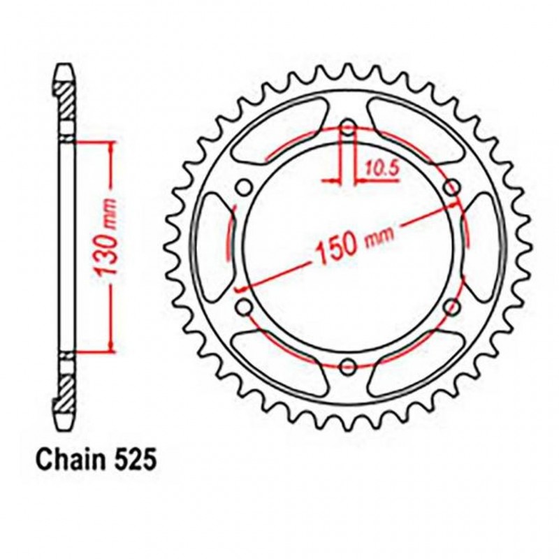 Rear Sprocket HONDA YAMAHA 525