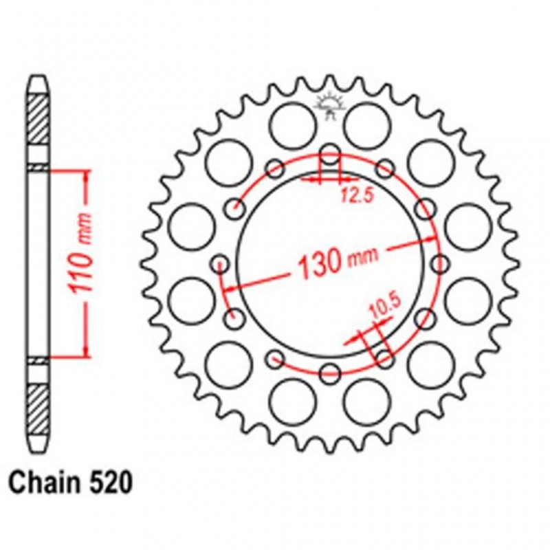 Rear Sprocket KAWASAKI 520