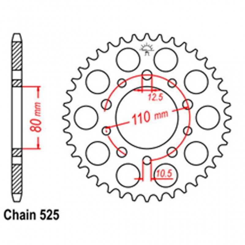 Rear Sprocket HONDA 525