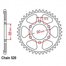 Rear Sprocket HONDA 520
