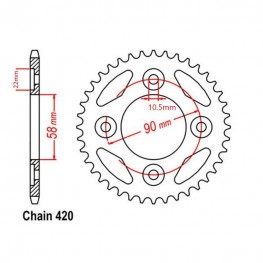 Rear Sprocket HONDA 420